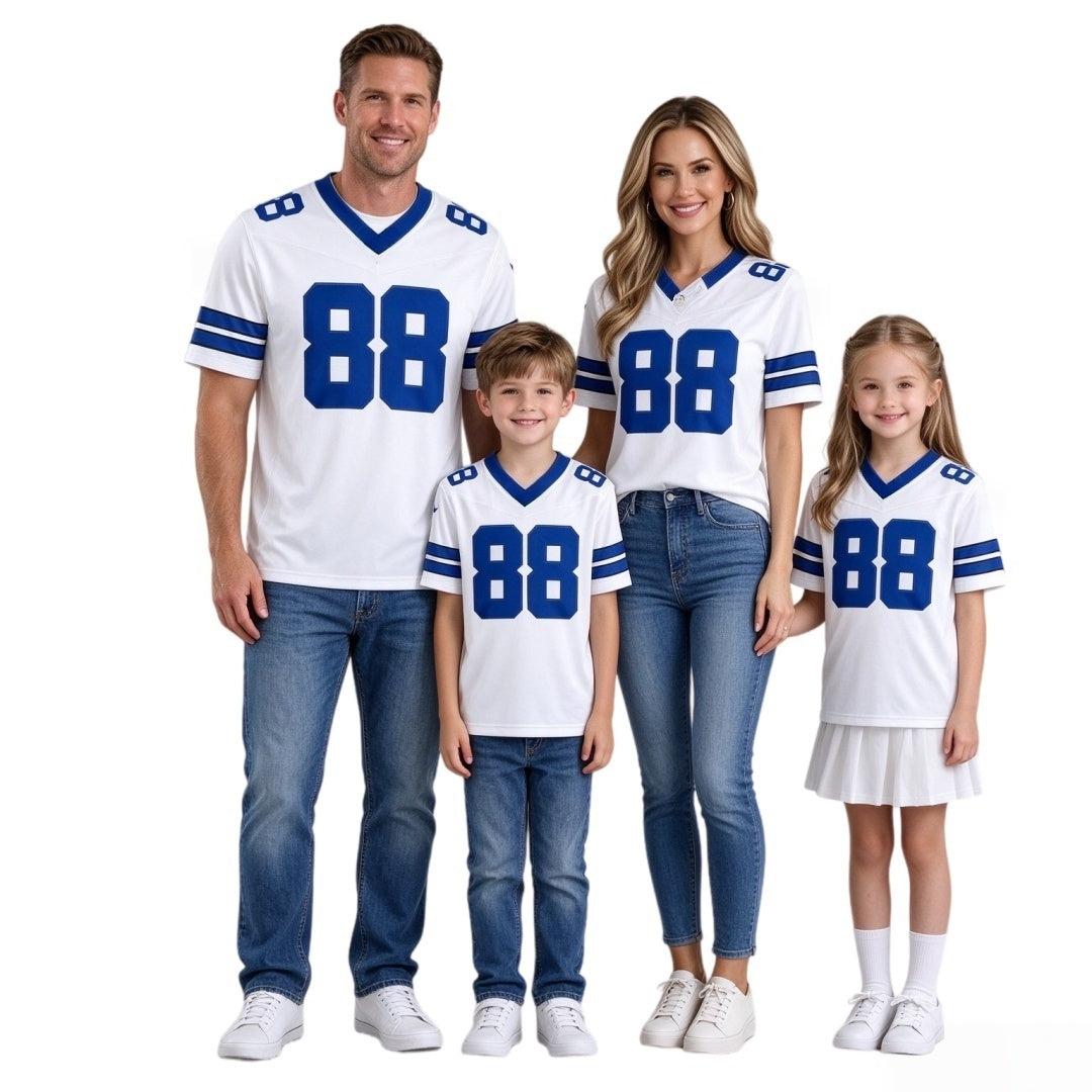 Breathable Mesh Football #88 White Jersey for Whole Family, Matching Fan Outfit | Free Shipping + Free Knit Hat
