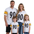 Breathable Mesh Football #90 White Jersey for Whole Family, Matching Fan Outfit | Free Shipping + Free Team Knit Hat