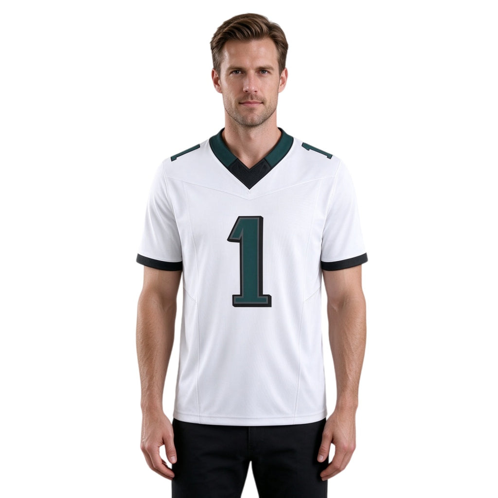 Breathable Mesh Football #1 White Jersey for Whole Family, Matching Fan Outfit | Free Shipping + Free Knit Hat hot sale