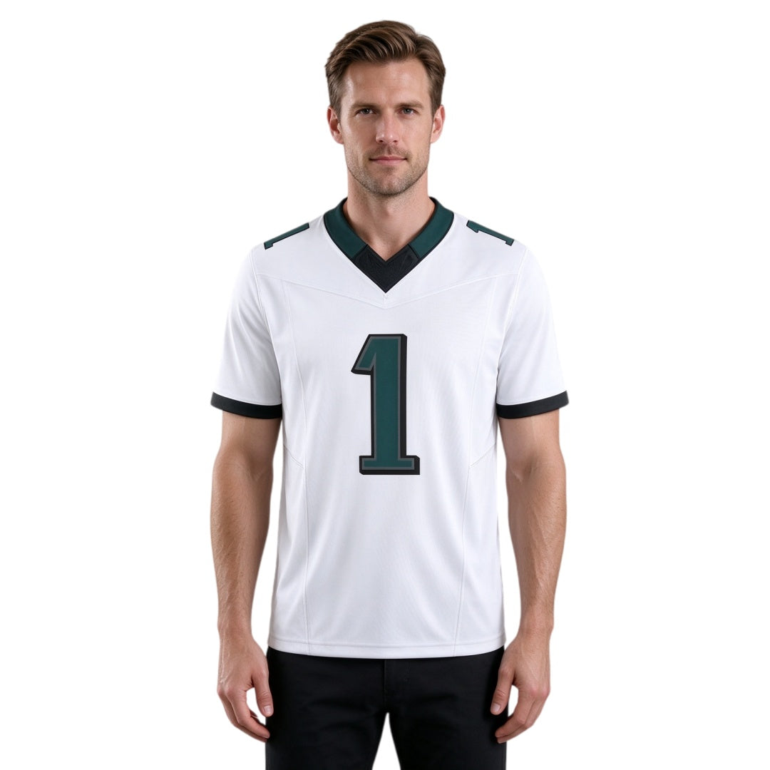 Breathable Mesh Football #1 White Jersey for Whole Family, Matching Fan Outfit | Free Shipping + Free Knit Hat hot sale