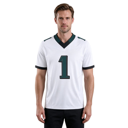Breathable Mesh Football #1 White Jersey for Whole Family, Matching Fan Outfit | Free Shipping + Free Knit Hat hot sale