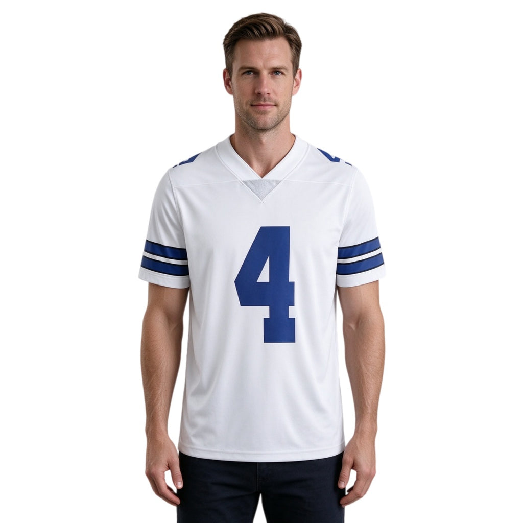 Breathable Mesh Football #4 White Jersey for Whole Family, Matching Fan Outfit | Free Shipping + Free Knit Hat Fashion