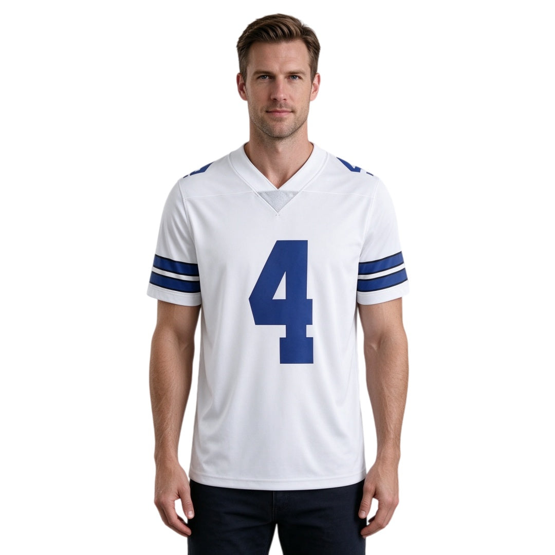 Breathable Mesh Football #4 White Jersey for Whole Family, Matching Fan Outfit | Free Shipping + Free Knit Hat Fashion