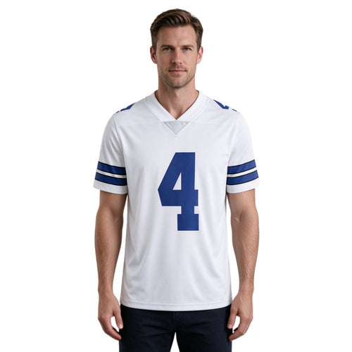 Breathable Mesh Football #4 White Jersey for Whole Family, Matching Fan Outfit | Free Shipping + Free Knit Hat Fashion